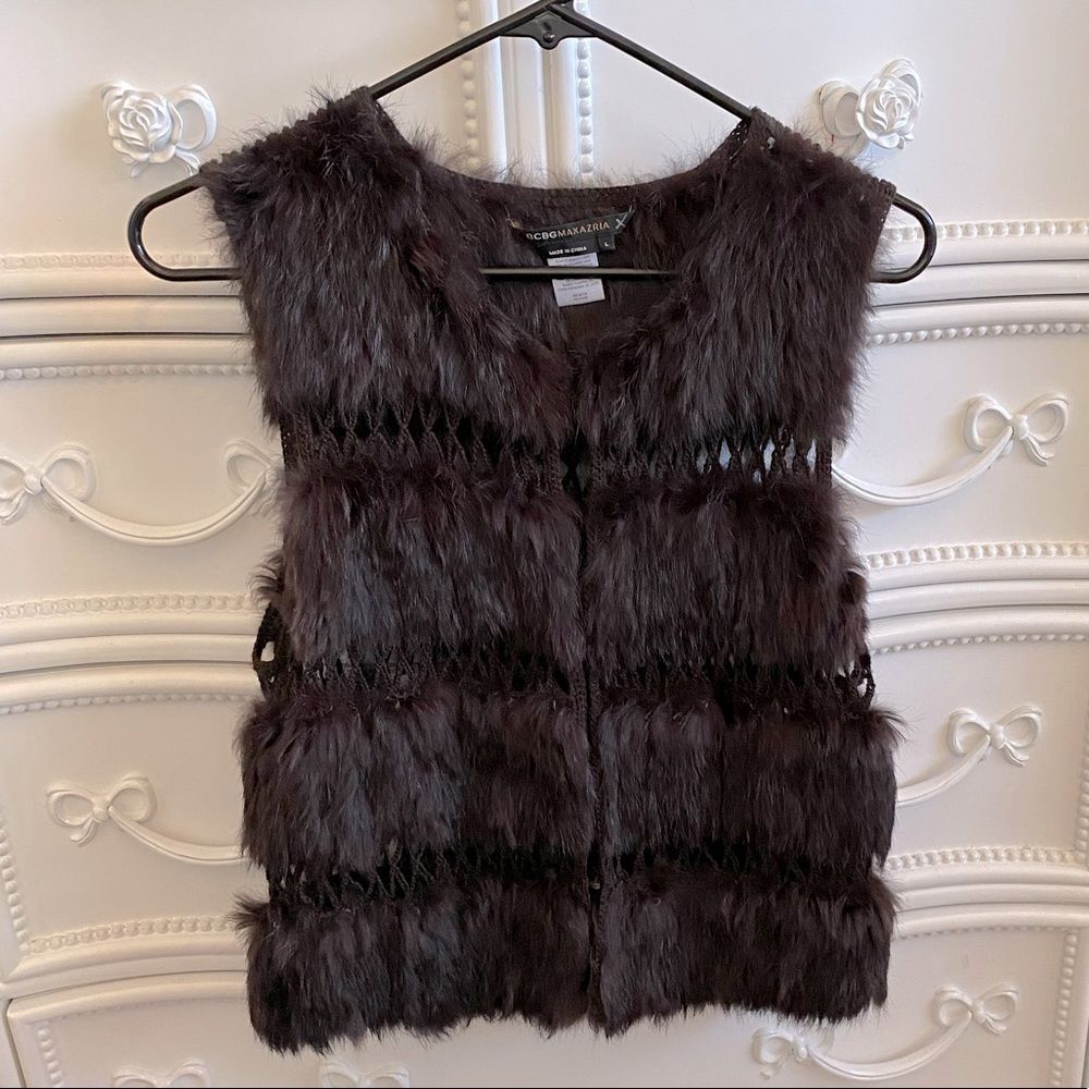 BCBG MaxAzria Rabbit Fur Vest - Picture 2 of 8